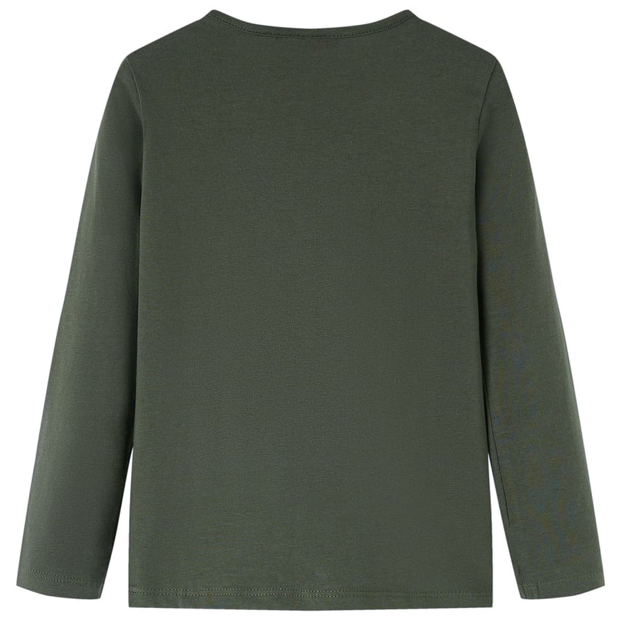 Kindershirt met lange mouwen 104 kakikleurig Kaki