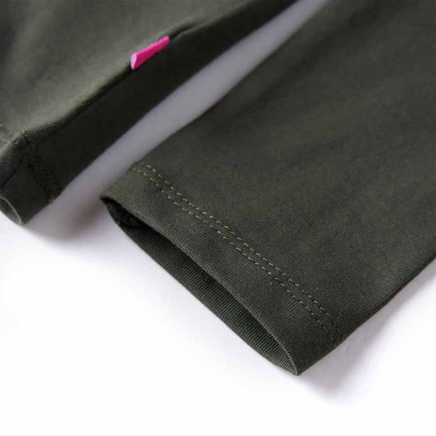 Kindershirt met lange mouwen 104 kakikleurig Kaki