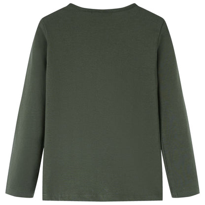 Kindershirt met lange mouwen 140 kakikleurig Kaki 140