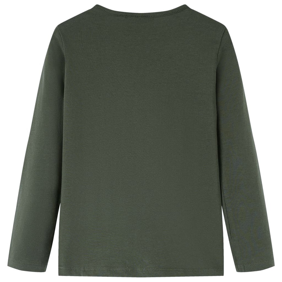 Kindershirt met lange mouwen 140 kakikleurig Kaki 140
