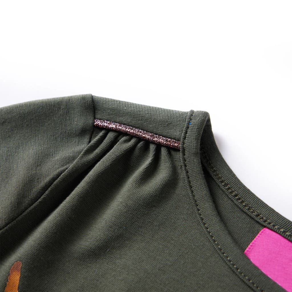 Kindershirt met lange mouwen 140 kakikleurig Kaki 140