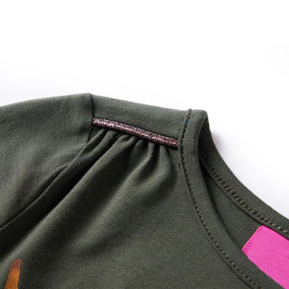Kindershirt met lange mouwen 140 kakikleurig Kaki 140