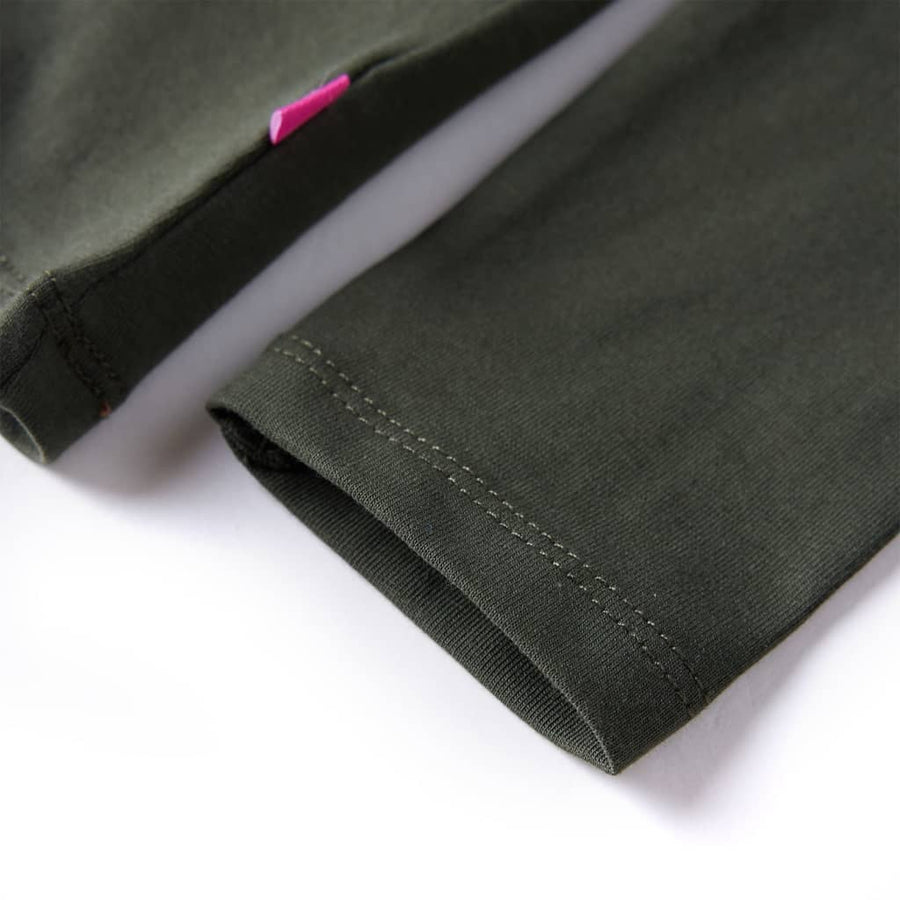 Kindershirt met lange mouwen 140 kakikleurig Kaki 140