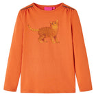 Children's long sleeve shirt 92 orange-brown