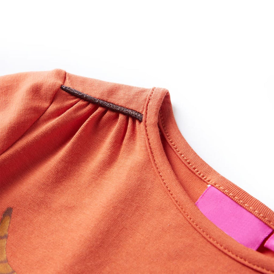Kindershirt met lange mouwen 92 oranjebruin orange 92