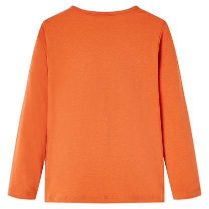 Kindershirt met lange mouwen 104 oranjebruin orange