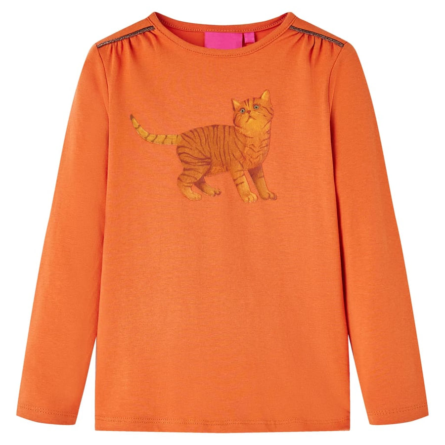 Kindershirt met lange mouwen 116 oranjebruin orange