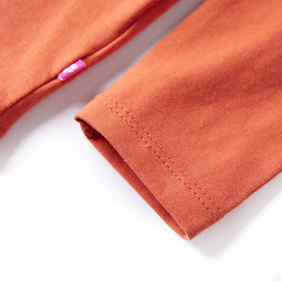 Kindershirt met lange mouwen 116 oranjebruin orange