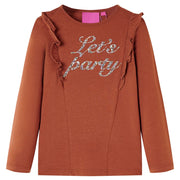 Children's long-sleeved shirt 128 cognac