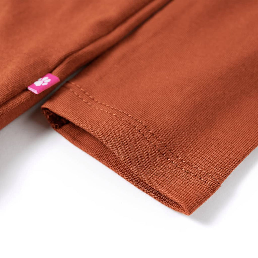 Kindershirt met lange mouwen 128 cognackleurig Cognac 128