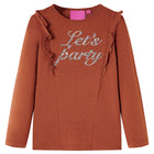 Kids' long-sleeved shirt 140 cognac
