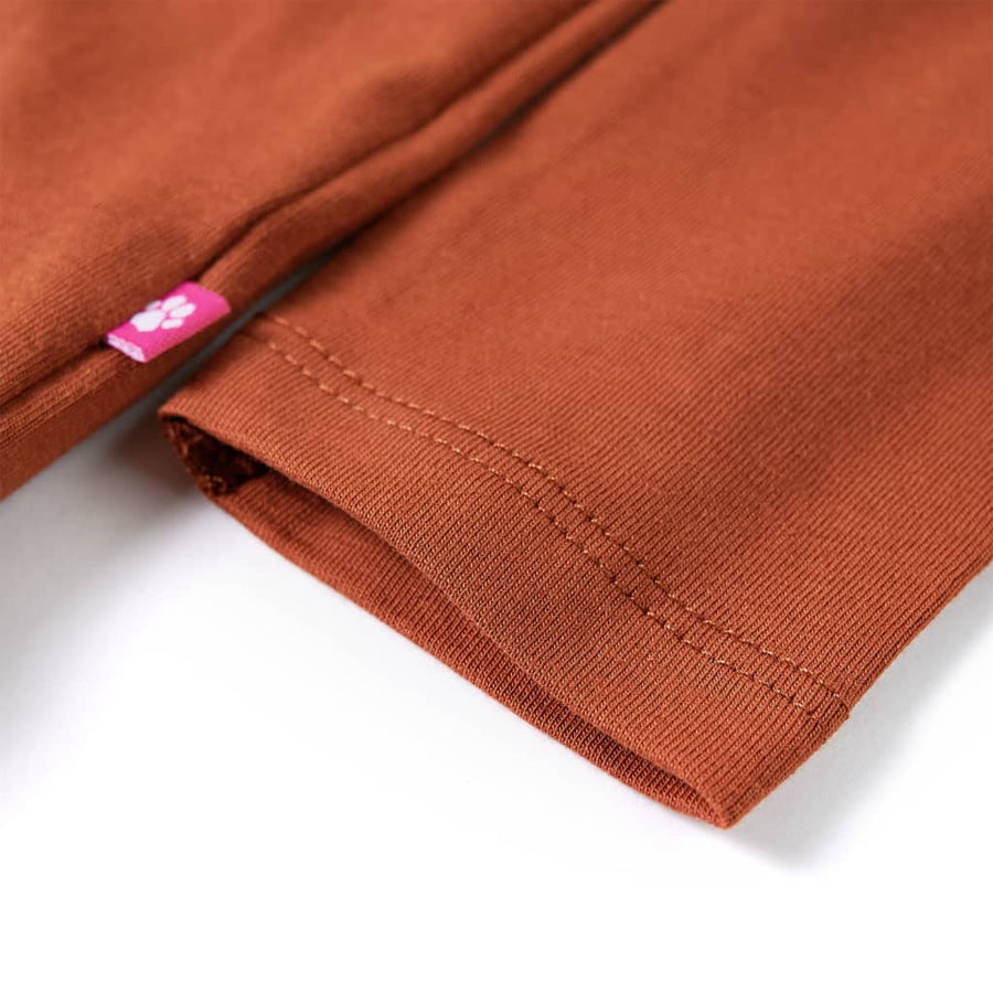 Kindershirt met lange mouwen 140 cognackleurig Cognac
