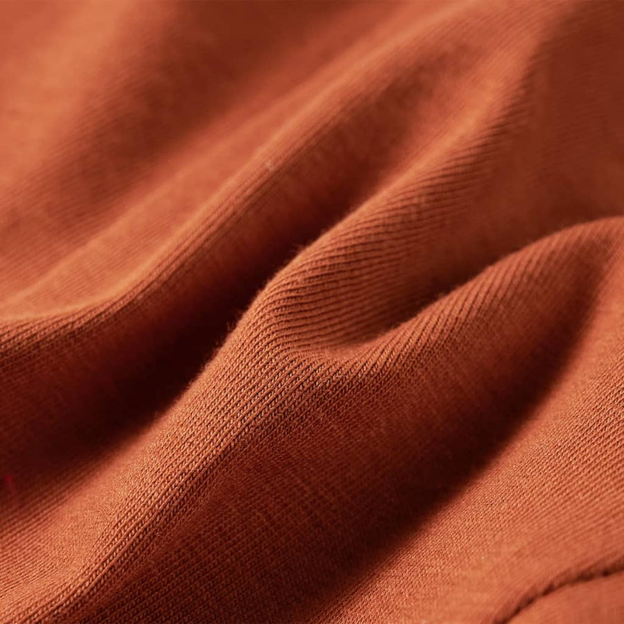 Kindershirt met lange mouwen 140 cognackleurig Cognac