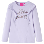 Kindershirt lange mouwen 140 lichtlila katoen