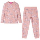 Kinderpyjama lange mouwen 116 lichtroze