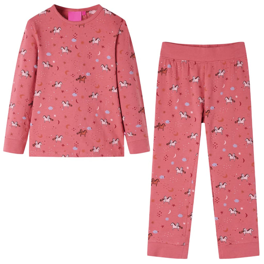 Kinderpyjama met lange mouwen 92 oudroze 92