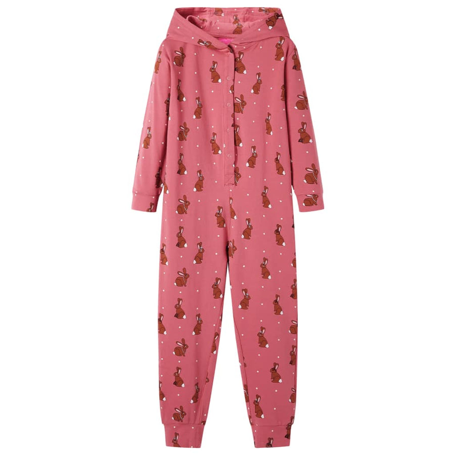 Kinderonesie met capuchon 92 oudroze 92