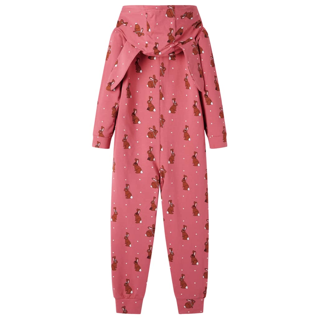 Kinderonesie met capuchon 92 oudroze 92