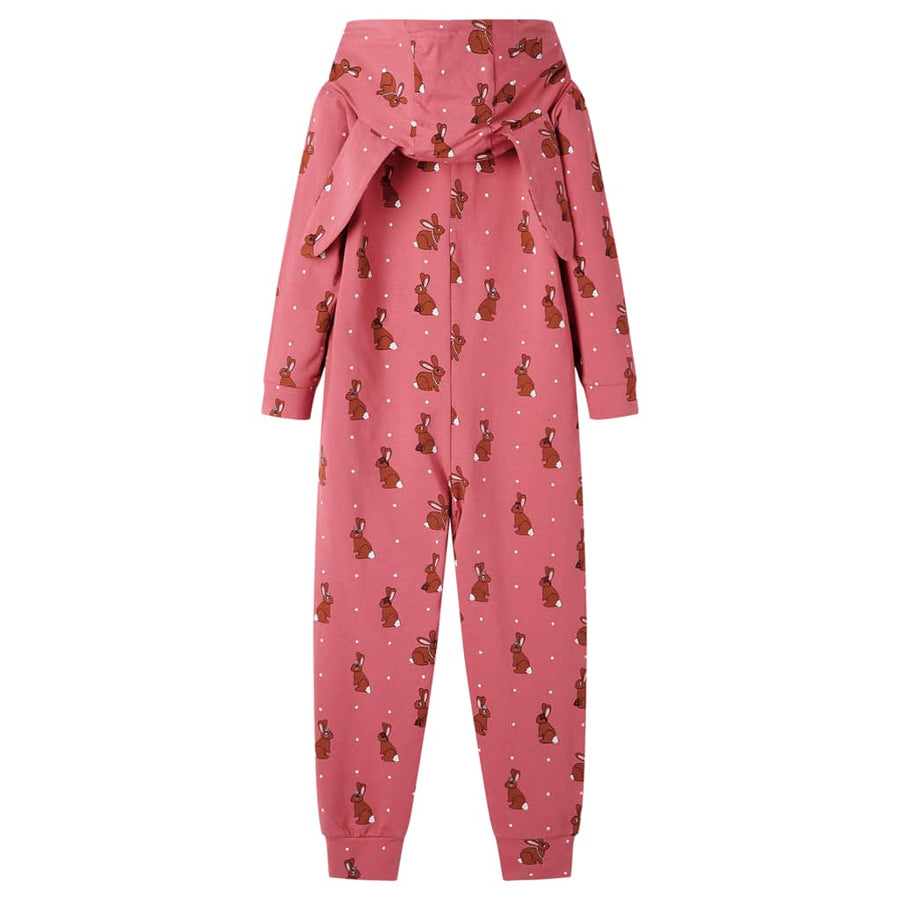 Kinderonesie met capuchon 104 oudroze 104