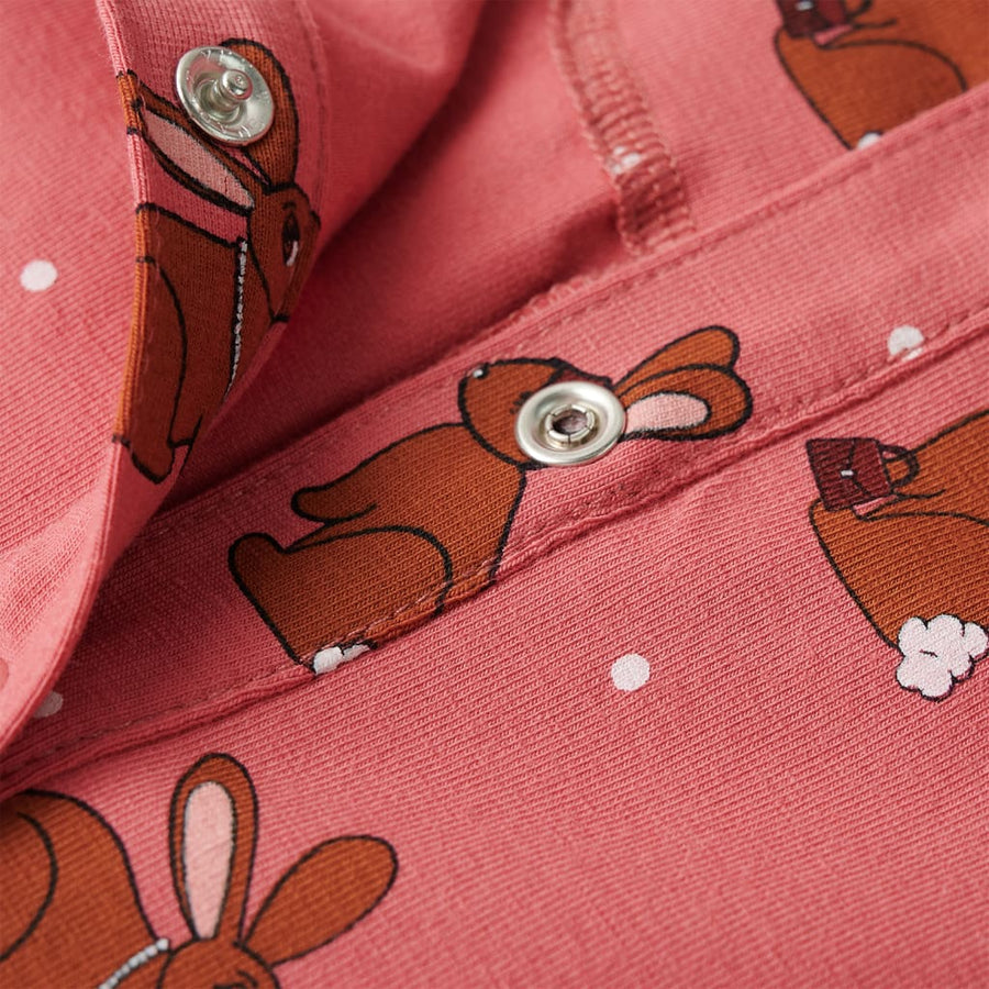 Kinderonesie met capuchon 104 oudroze 104