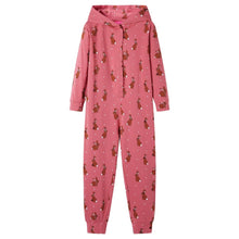 Kinderonesie met capuchon 116 oudroze 116