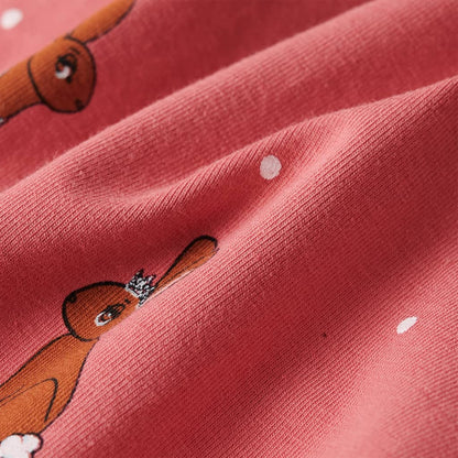 Kinderonesie met capuchon 116 oudroze 116