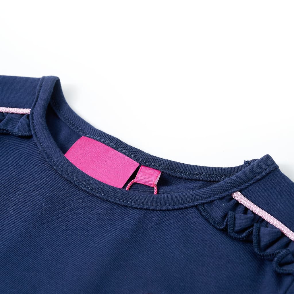 Kindershirt met lange mouwen 104 marineblauw Marineblauw 104