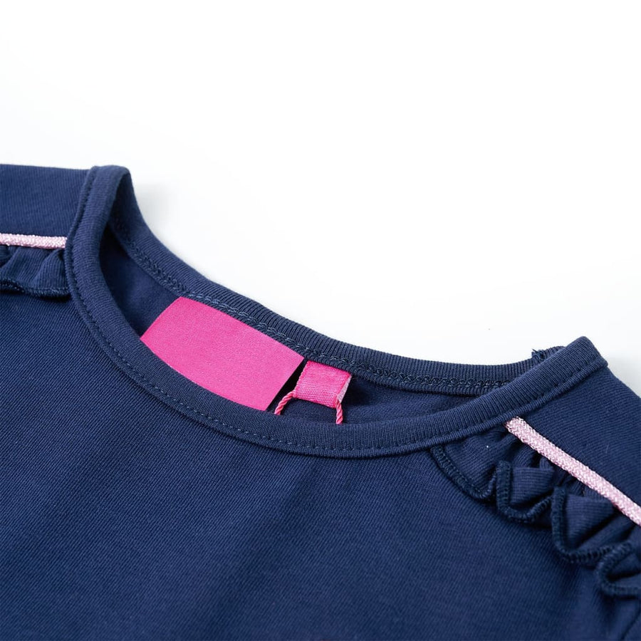 Kindershirt met lange mouwen 104 marineblauw Marineblauw 104
