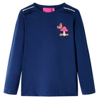 Kindershirt lange mouwen 116 marineblauw