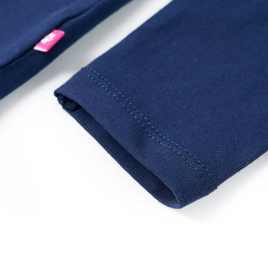 Kindershirt met lange mouwen 128 marineblauw Marineblauw 128