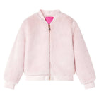 Kids jacket 92 faux fur soft pink