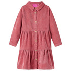 Children's long-sleeved corduroy dress 104 old pink
