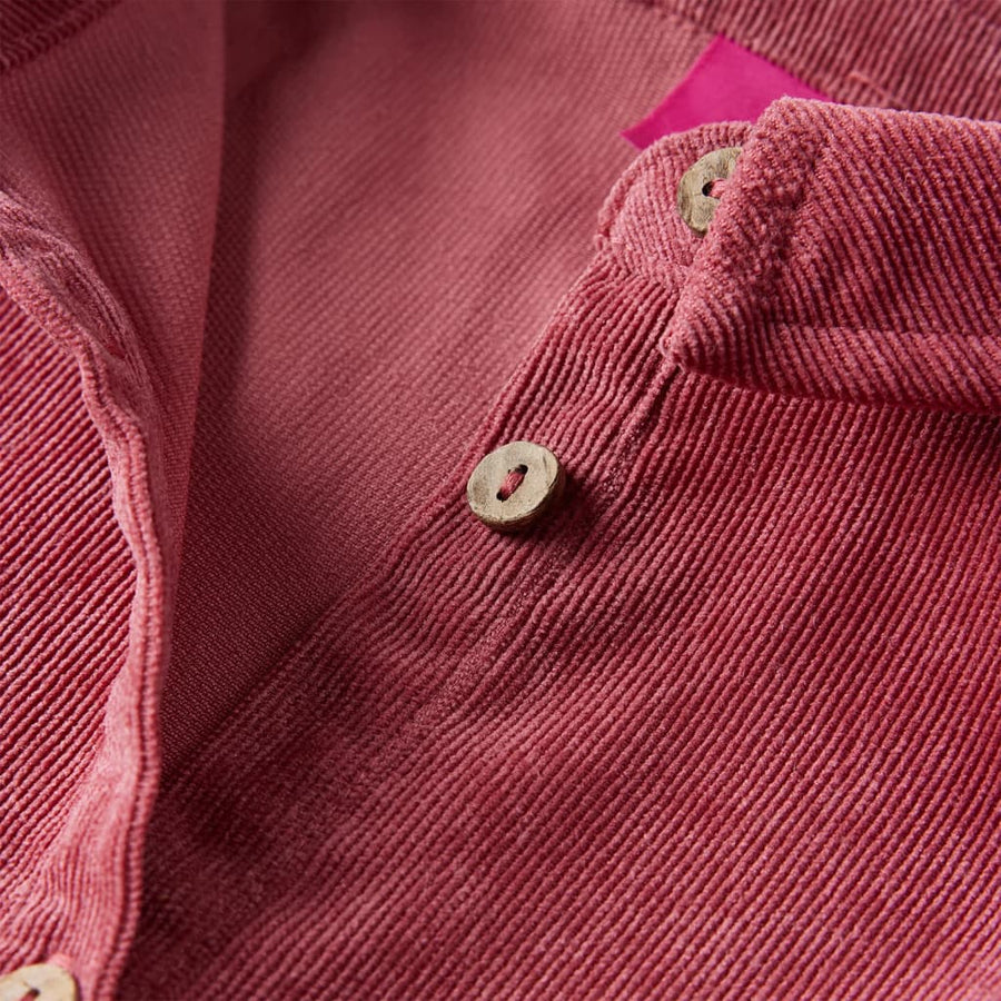 Kinderjurk met lange mouwen ribfluweel 116 oudroze 116