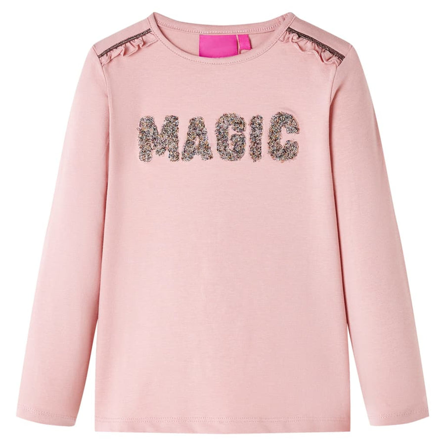 Kindershirt met lange mouwen 116 lichtroze lichtroze