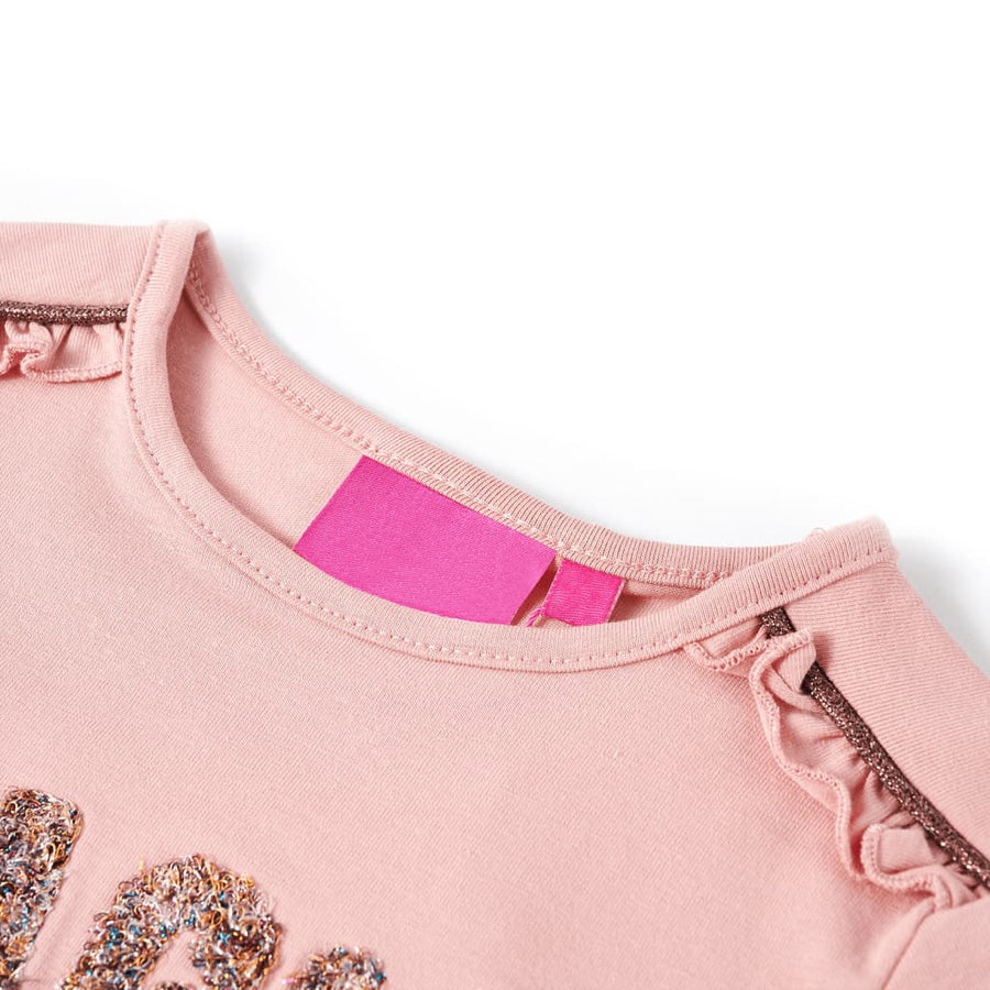 Kindershirt met lange mouwen 116 lichtroze lichtroze