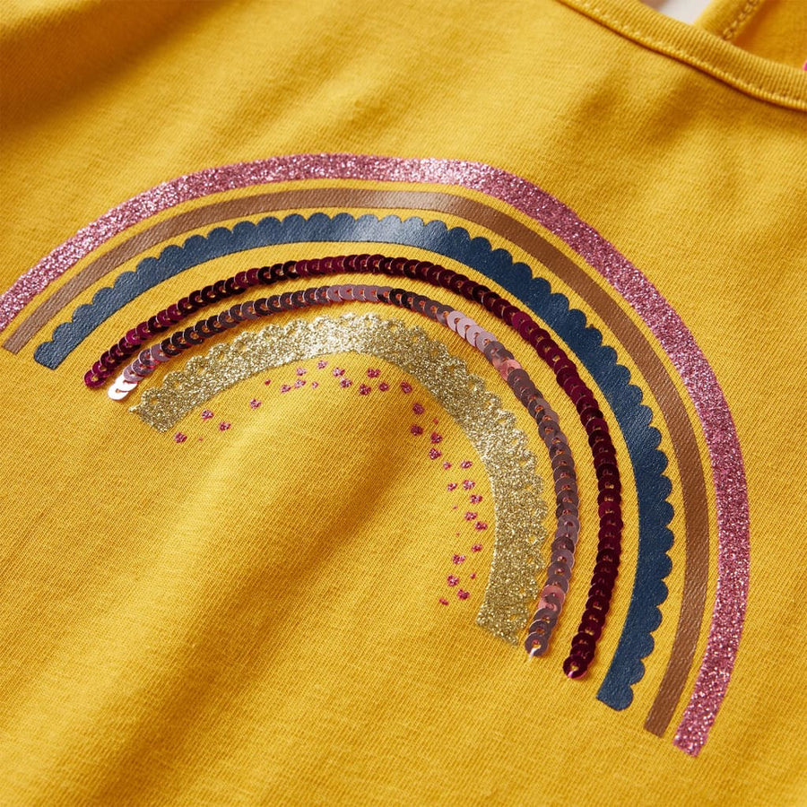 Kindershirt met lange mouwen 92 okerkleurig Oker