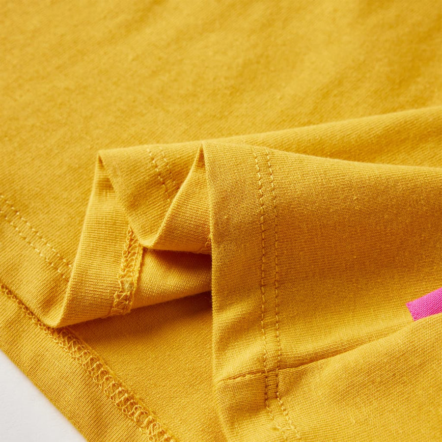 Kindershirt met lange mouwen 92 okerkleurig Oker