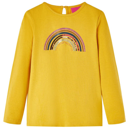 Kindershirt met lange mouwen 116 okerkleurig Oker 116