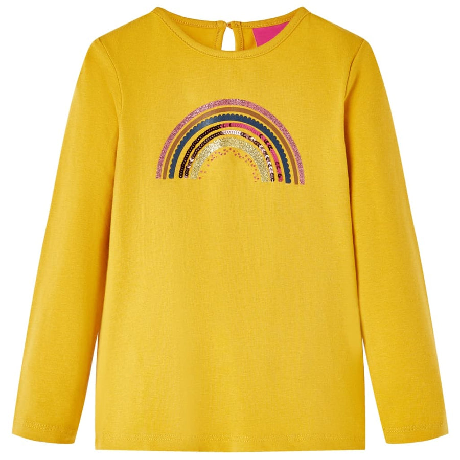 Kindershirt met lange mouwen 116 okerkleurig Oker 116