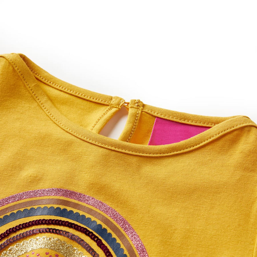 Kindershirt met lange mouwen 116 okerkleurig Oker 116