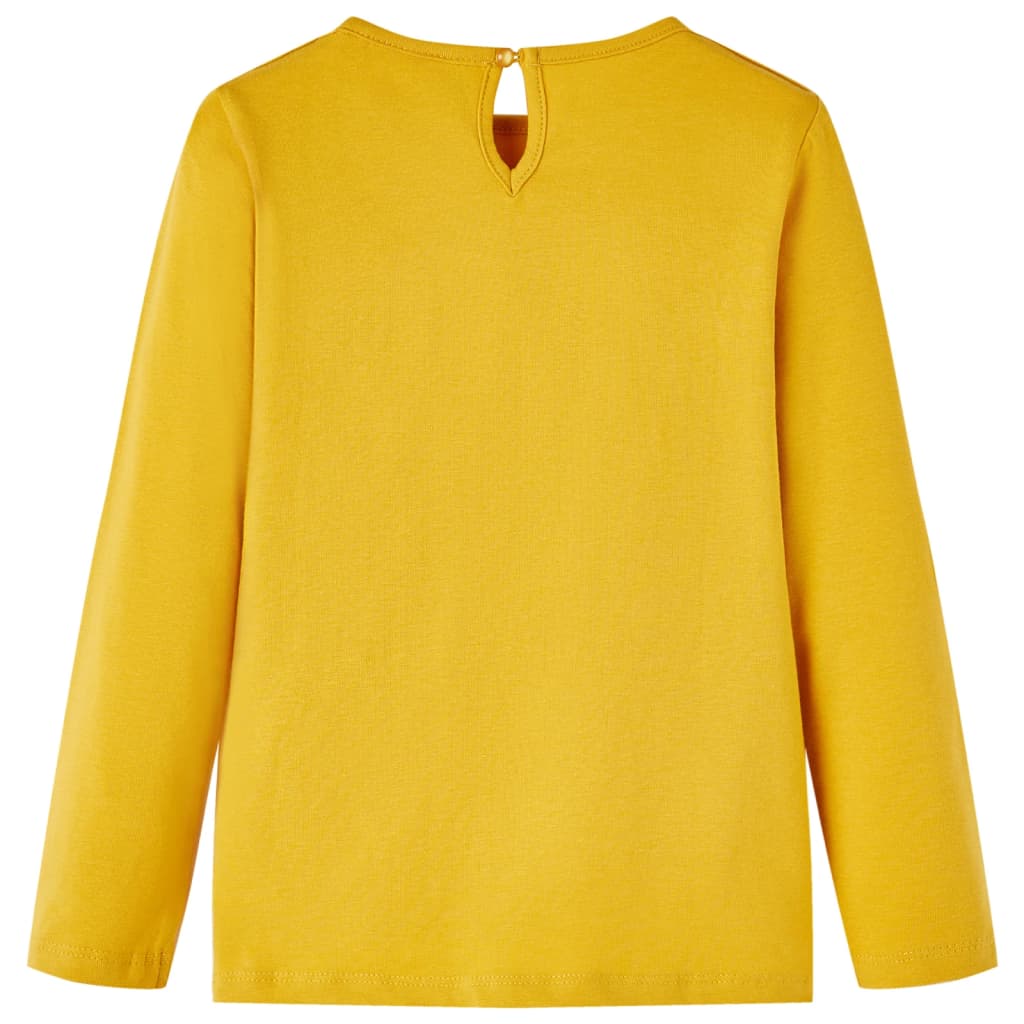 Kindershirt met lange mouwen 128 okerkleurig Oker 128