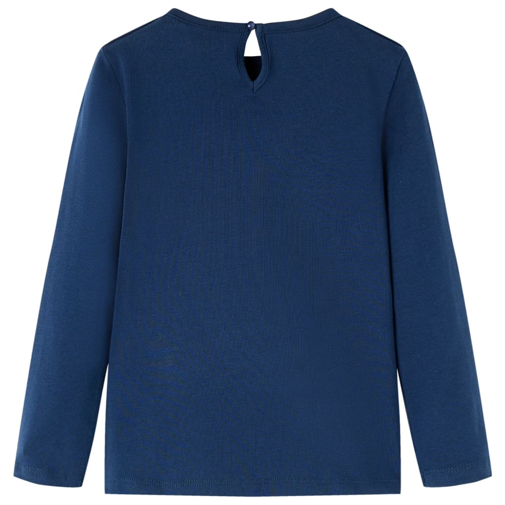 Kindershirt met lange mouwen 92 marineblauw Marineblauw