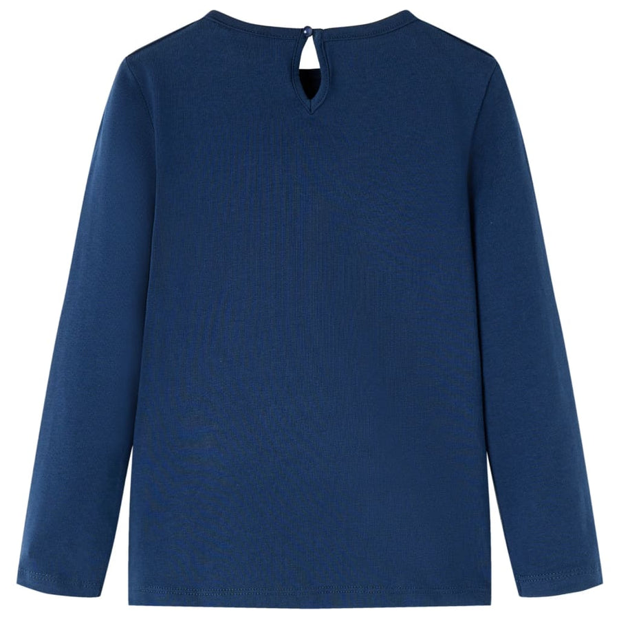 Kindershirt met lange mouwen 92 marineblauw Marineblauw