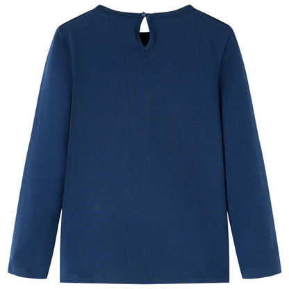 Kindershirt met lange mouwen 128 marineblauw Marineblauw