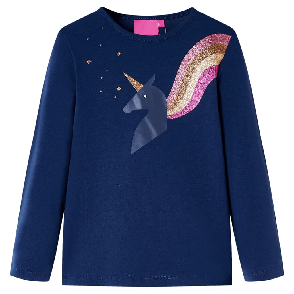 Kindershirt met lange mouwen 104 marineblauw Marineblauw