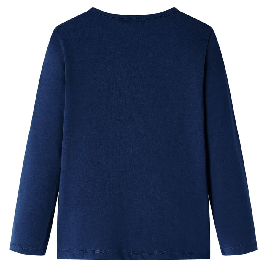 Kindershirt met lange mouwen 104 marineblauw Marineblauw
