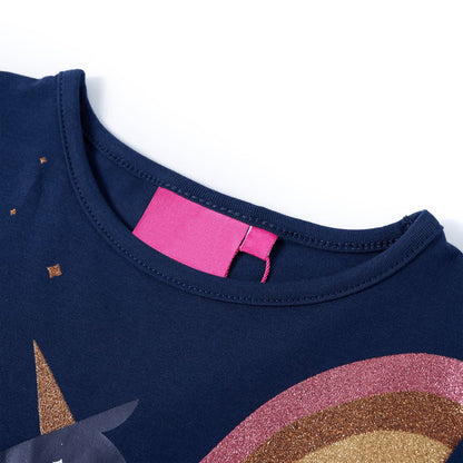 Kindershirt met lange mouwen 104 marineblauw Marineblauw