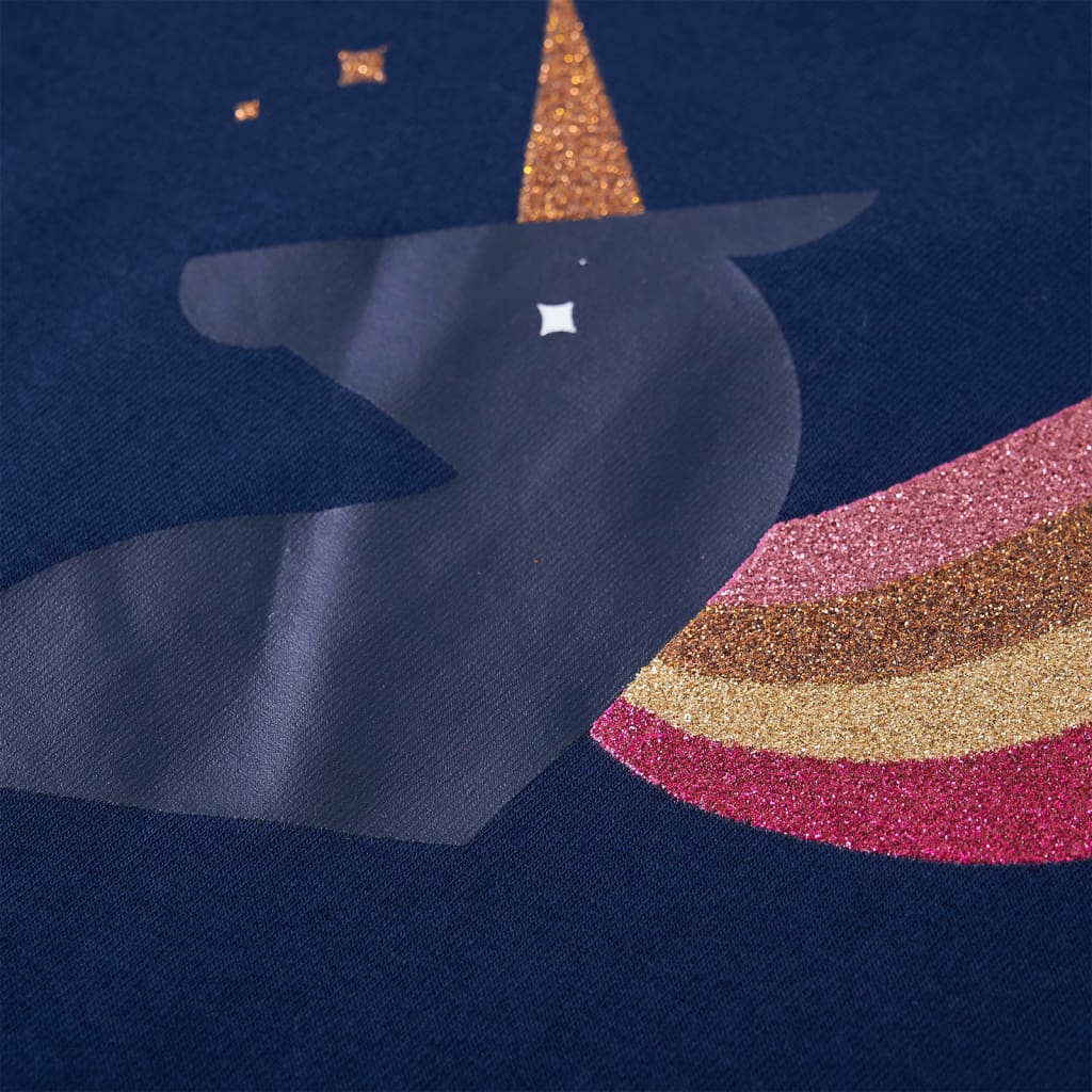 Kindershirt met lange mouwen 128 marineblauw Marineblauw
