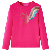 Kindershirt lange mouwen 104 felroze