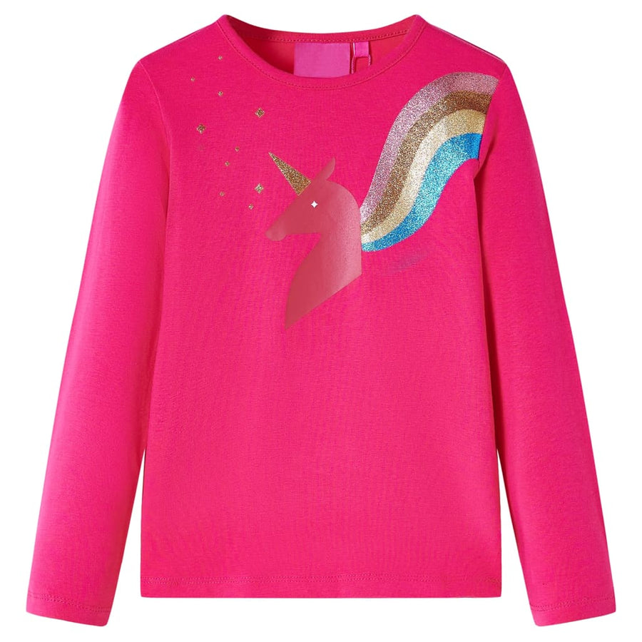 Kindershirt met lange mouwen 104 felroze Roze 104